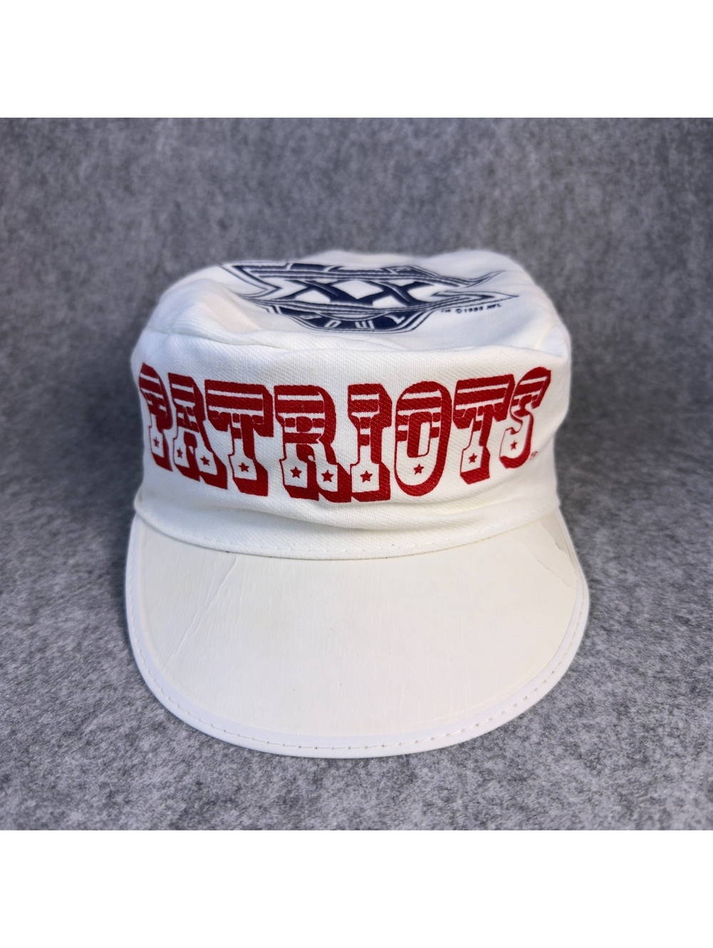 Vintage New England Patriots Super Bowl XXX Adjustable White Military Style Hat